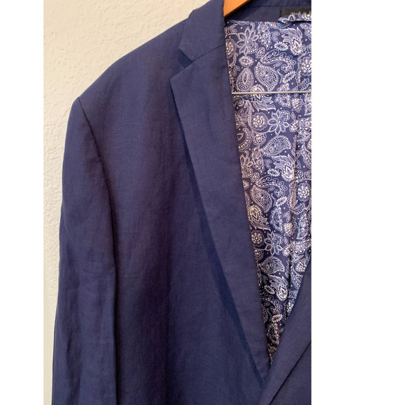 NWT Lauren Ralph Lauren Navy Linen Suit Separate Coat (52 XLong) - Picture 5 of 10